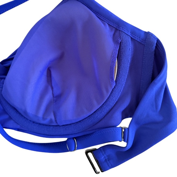 NWOT Athleta Bra Cup Wrap Halter Bikini Top Swimsuit in Yacht Blue - Picture 3 of 5